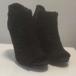 Madden Girl Black Peep-Toe Ankle Booties